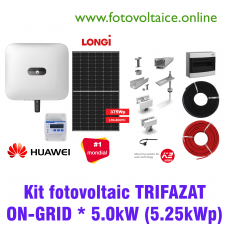 Kit fotovoltaic trifazat ON-GRID 5.25kWp (HUAWEI, LONGi, K2 Systems)